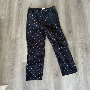 Brixton Black Corduroy Pants with Red and Blue Accents